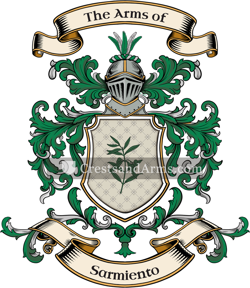The Sarmiento coat of arms, drawn from the recorded blazon