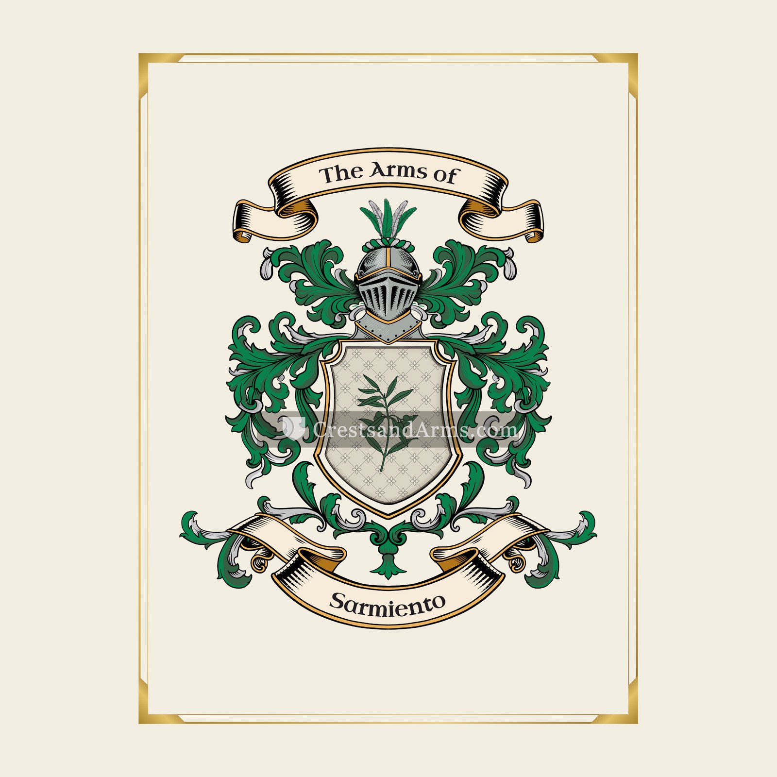 With gold border