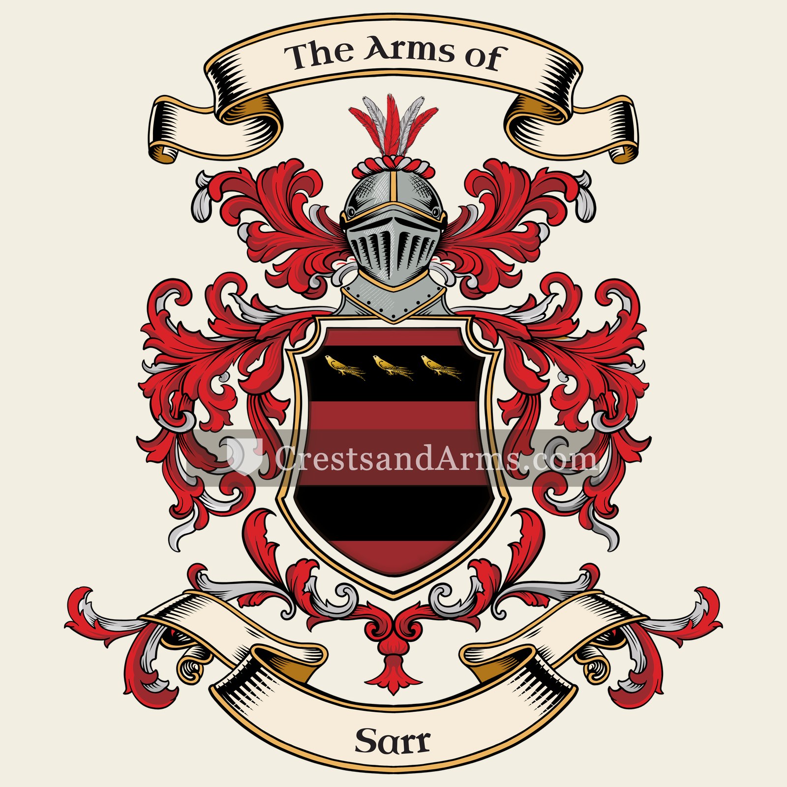 The Sarr coat of arms, drawn from the recorded blazon