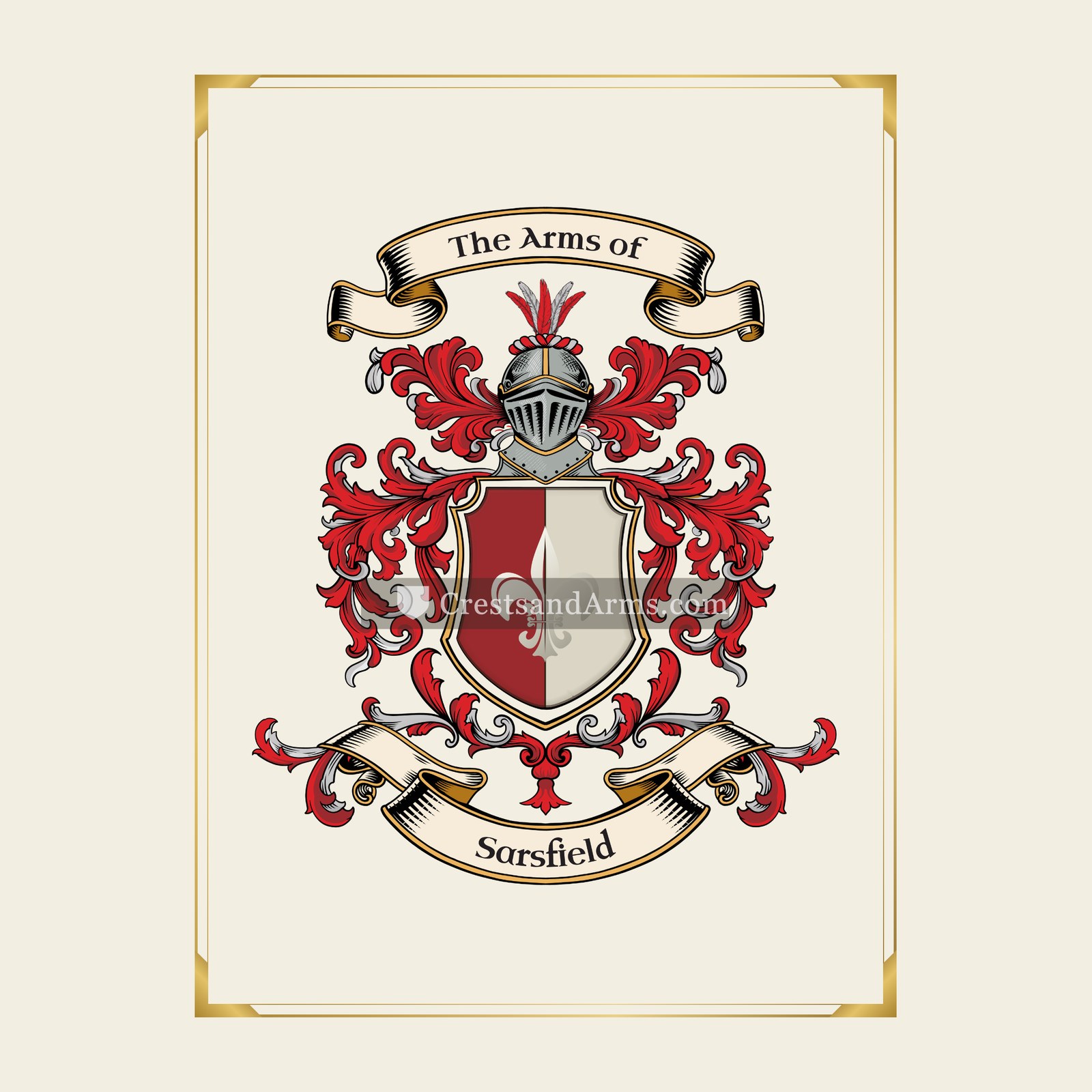 With gold border