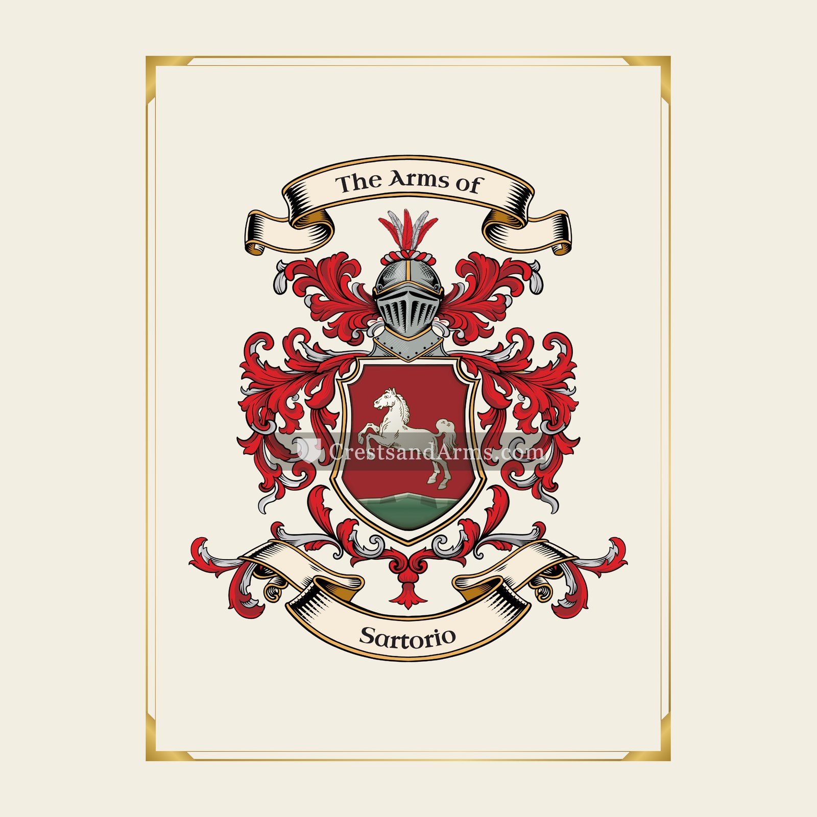 With gold border