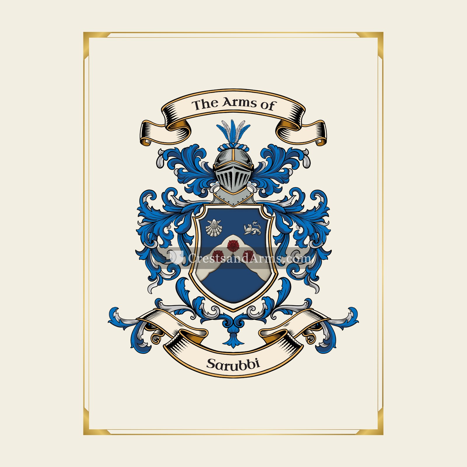 With gold border