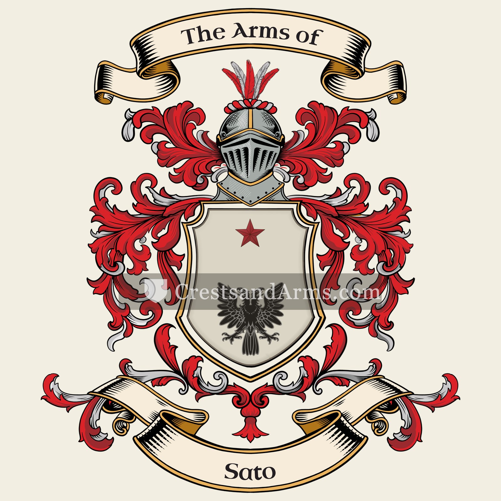 The Sato coat of arms, drawn from the recorded blazon