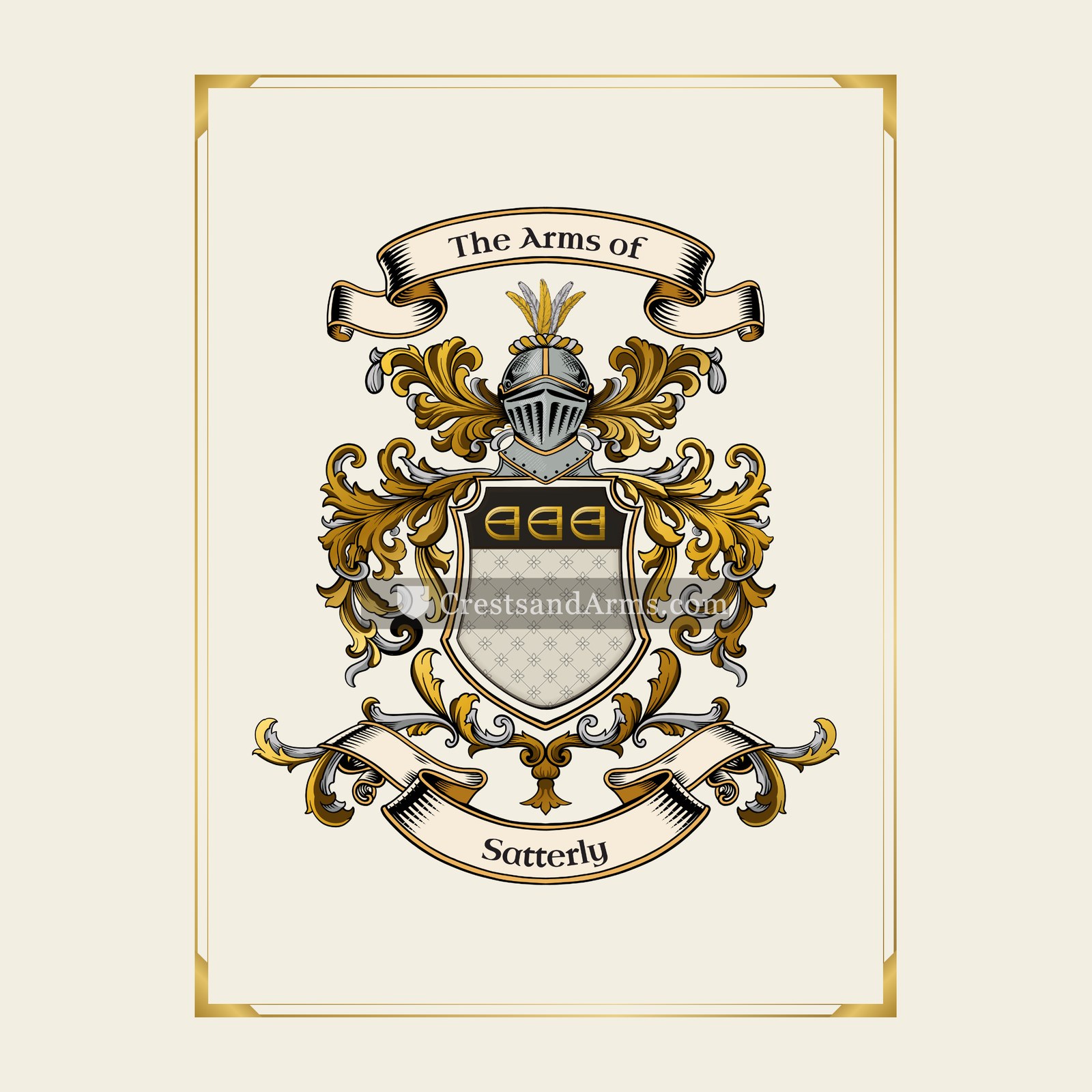 With gold border