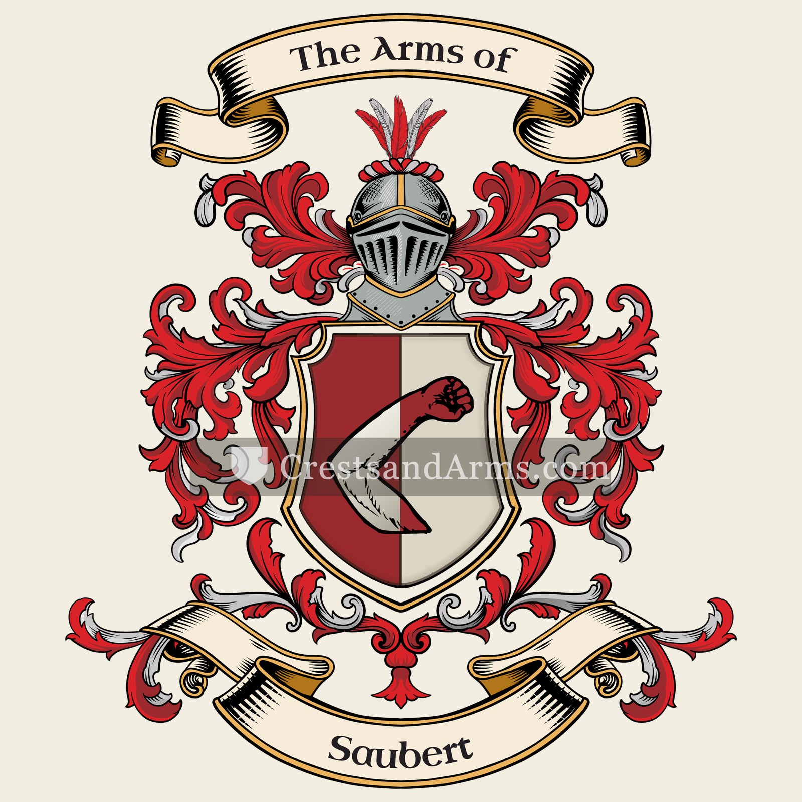 The Saubert coat of arms, drawn from the recorded blazon