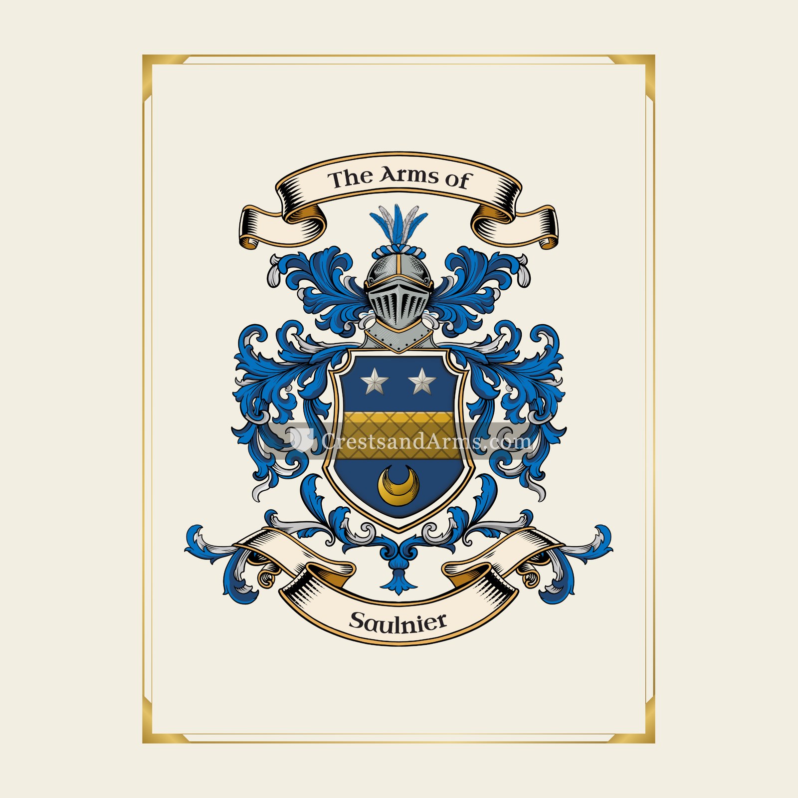With gold border