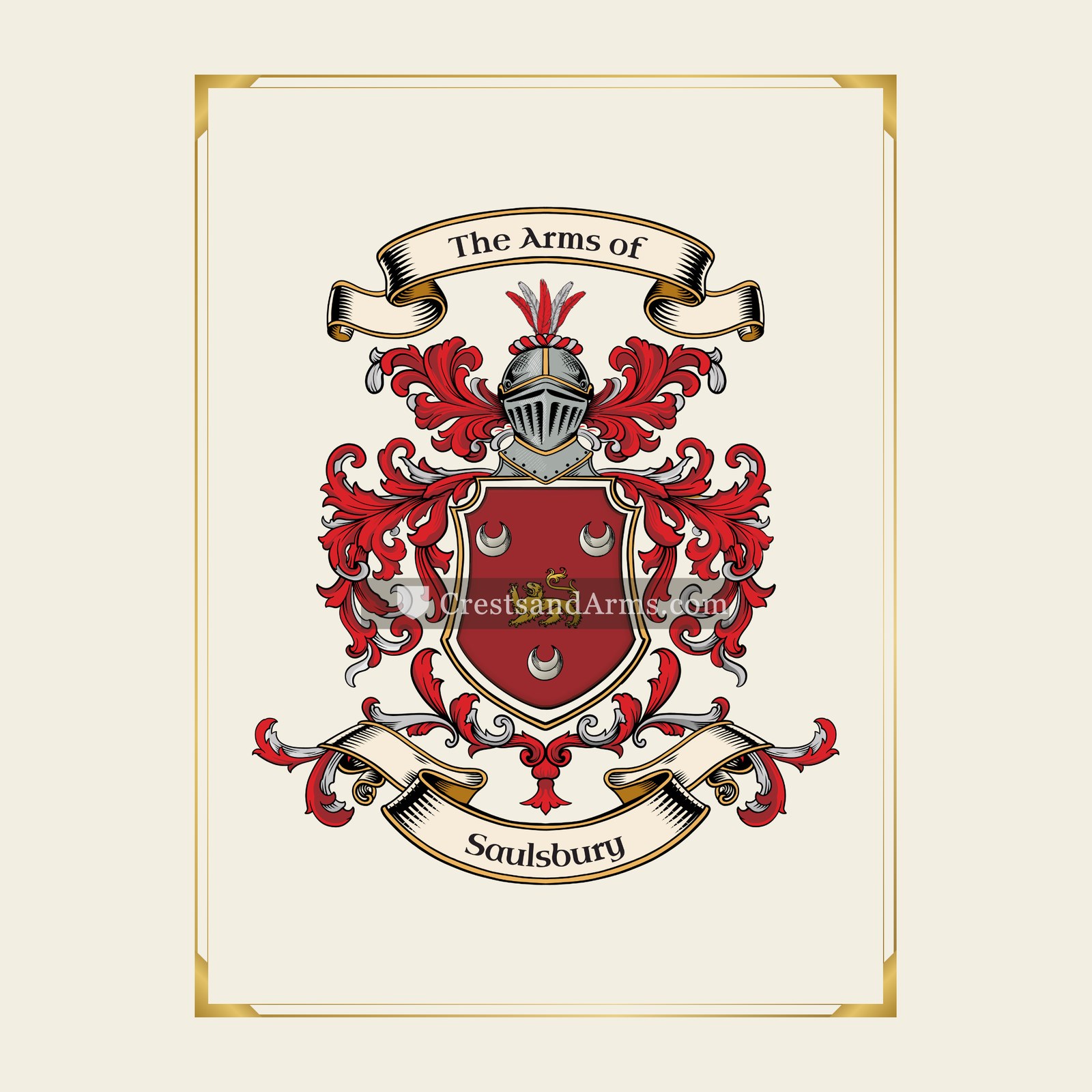With gold border