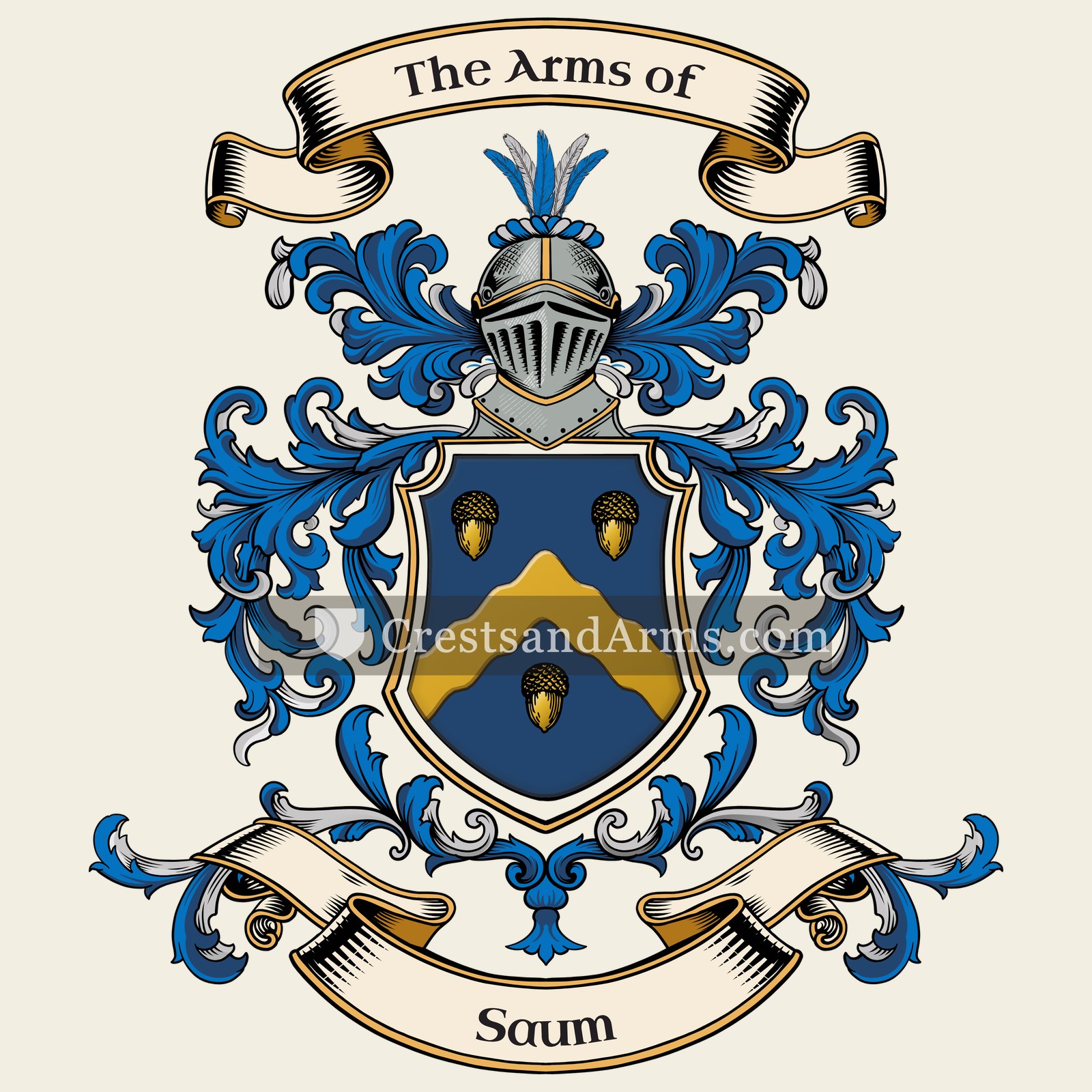 The Saum coat of arms, drawn from the recorded blazon