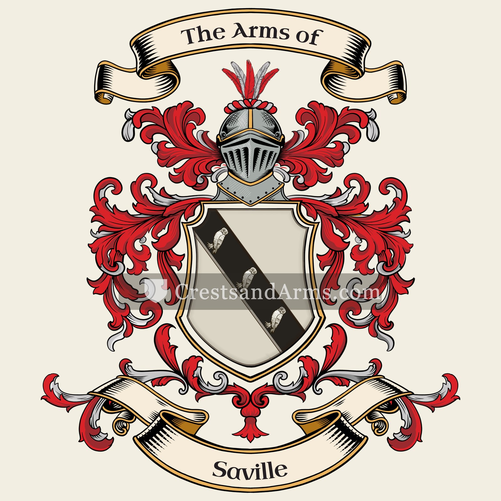 The Saville coat of arms, drawn from the recorded blazon