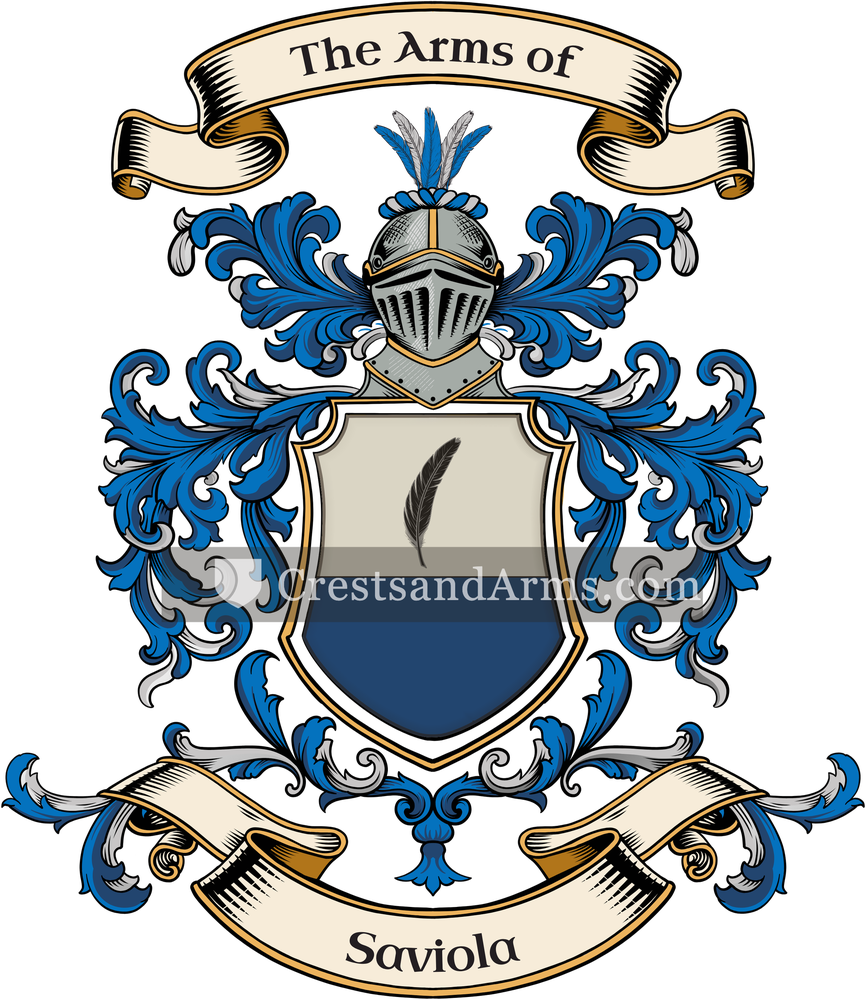 The Saviola coat of arms, drawn from the recorded blazon