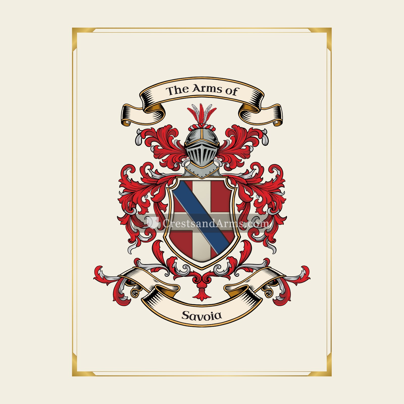 With gold border