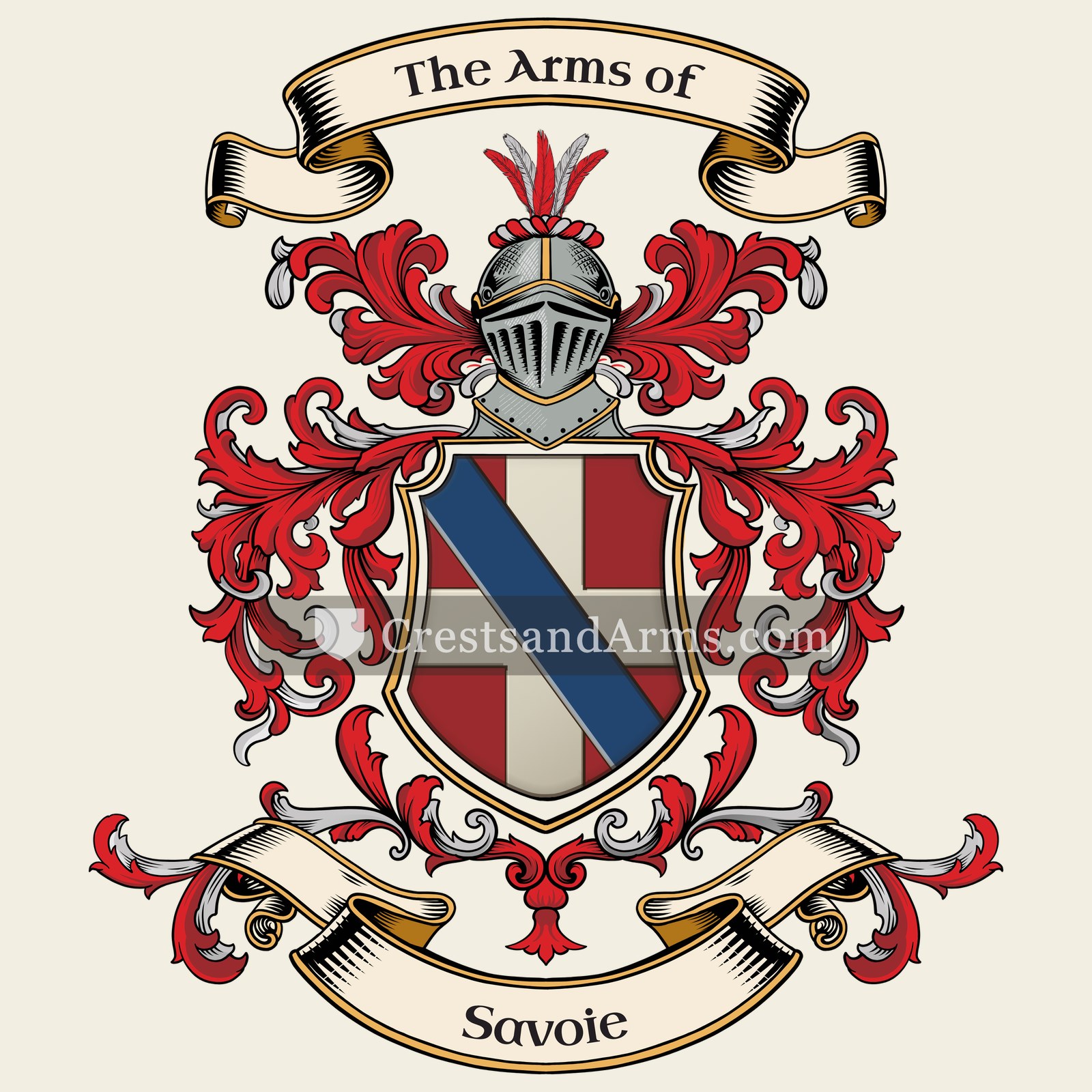 The Savoie coat of arms, drawn from the recorded blazon