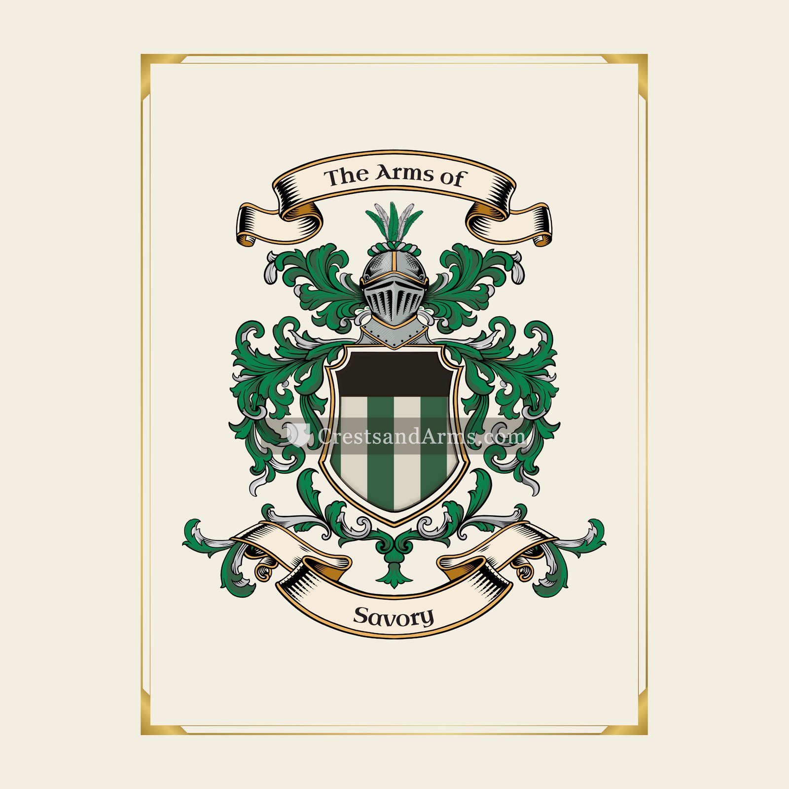 With gold border