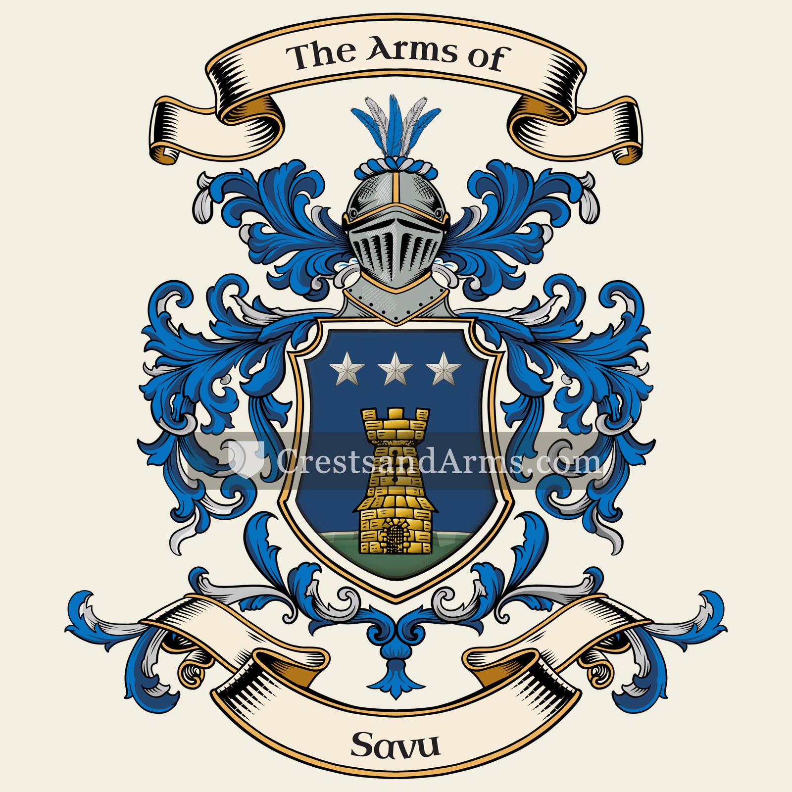 The Savu coat of arms, drawn from the recorded blazon