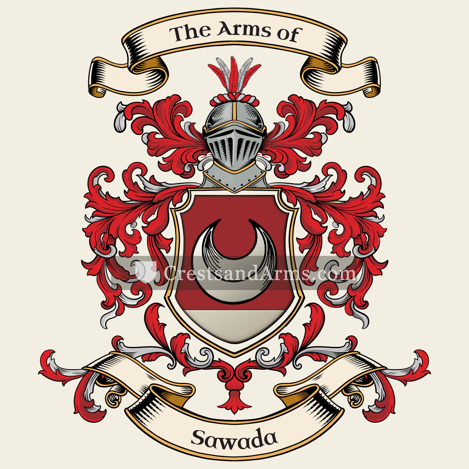 The Sawada coat of arms, drawn from the recorded blazon
