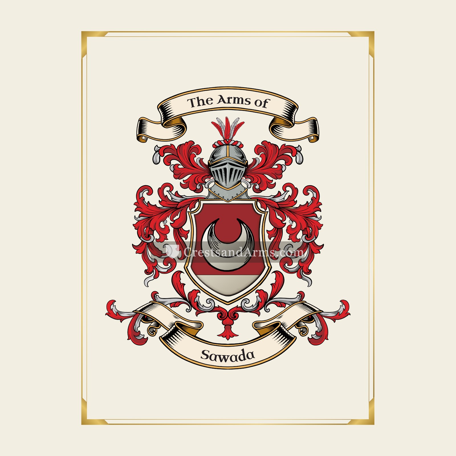 With gold border