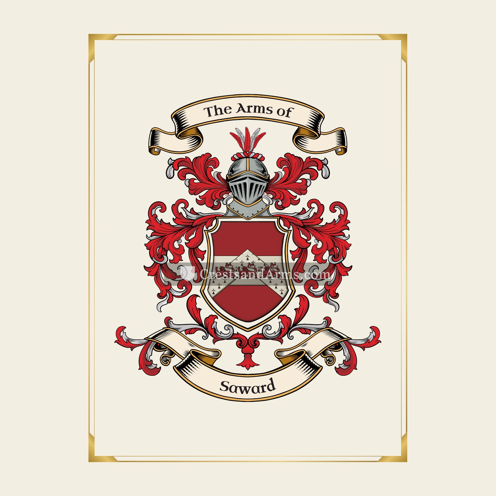 With gold border