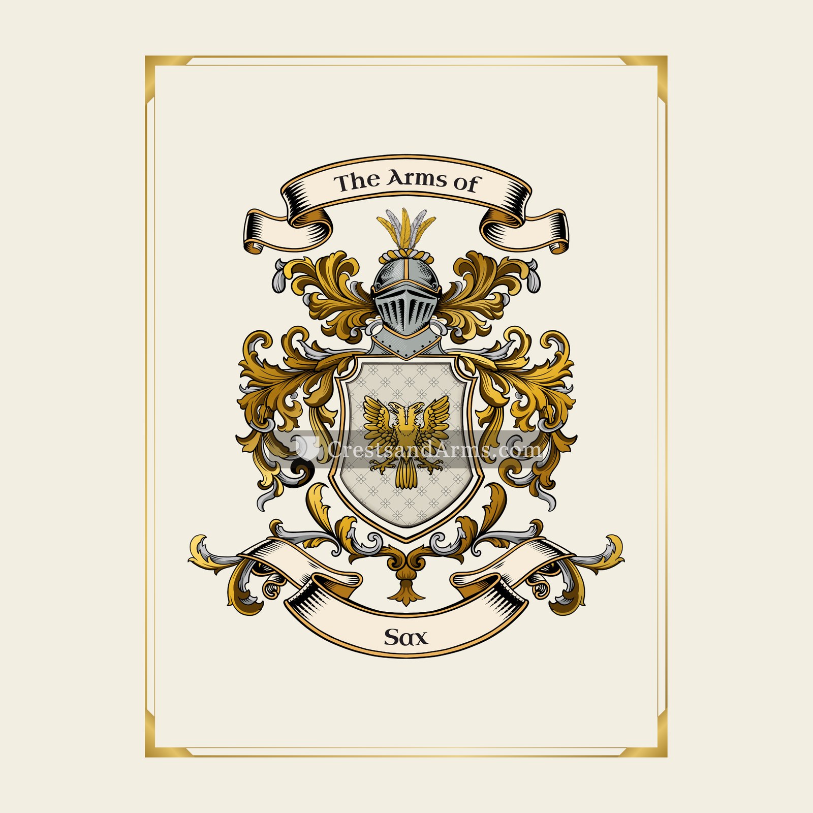 With gold border