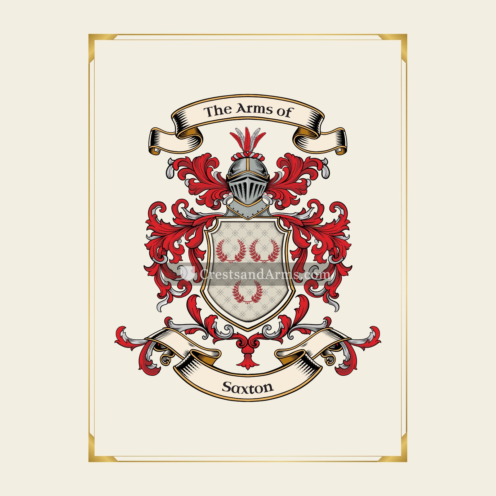 With gold border