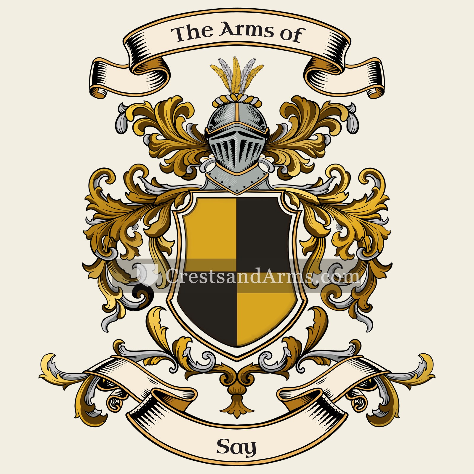 The Say coat of arms, drawn from the recorded blazon