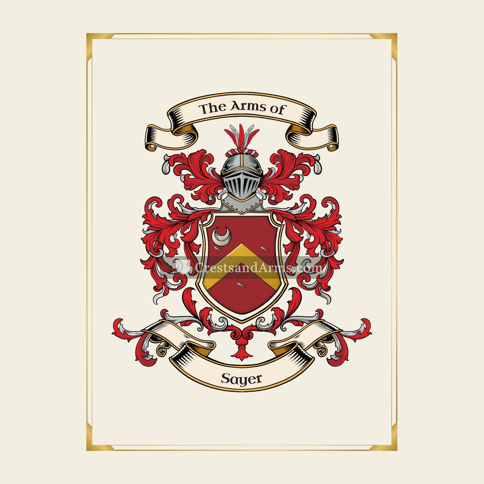 With gold border