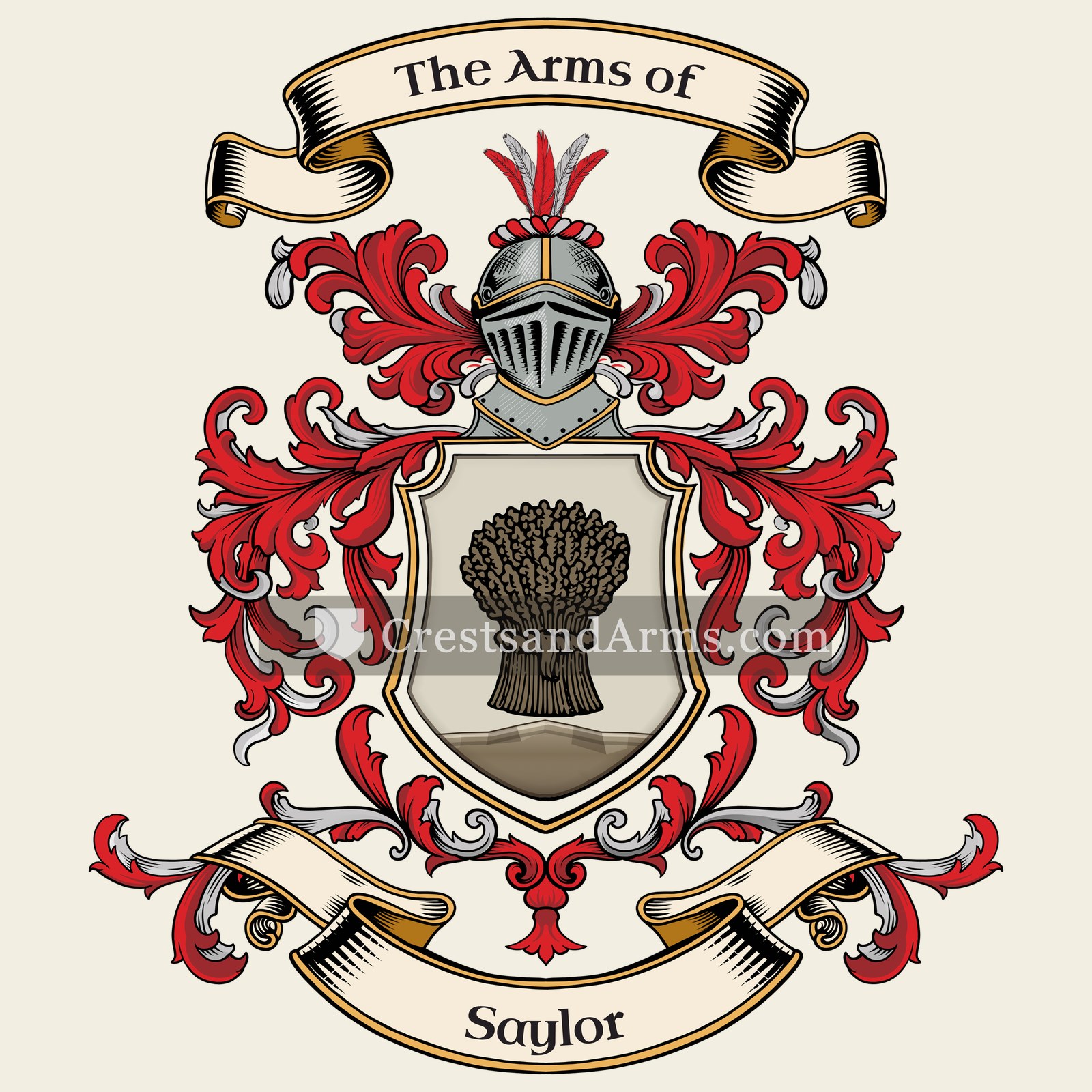 The Saylor coat of arms, drawn from the recorded blazon
