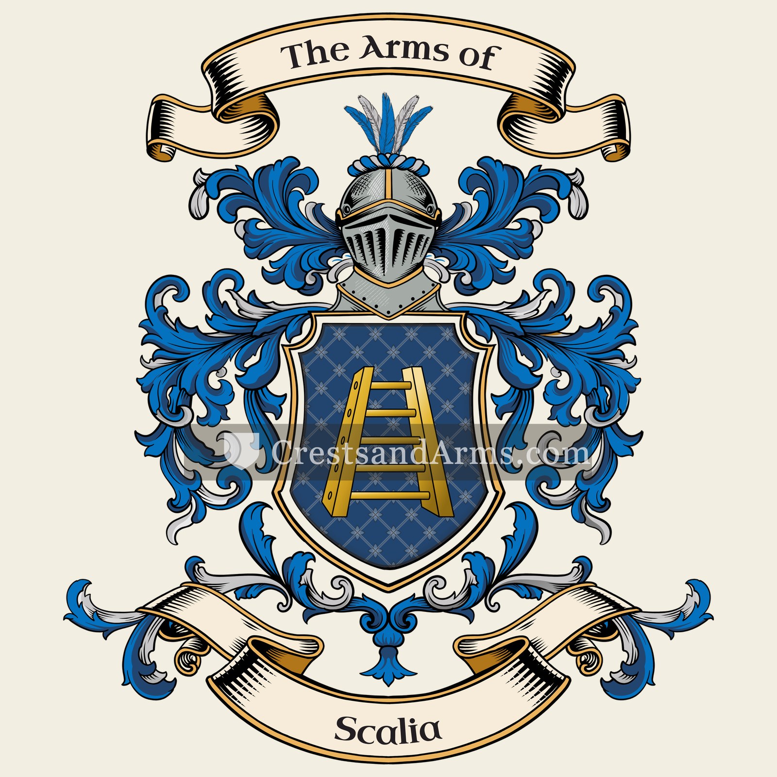 The Scalia coat of arms, drawn from the recorded blazon