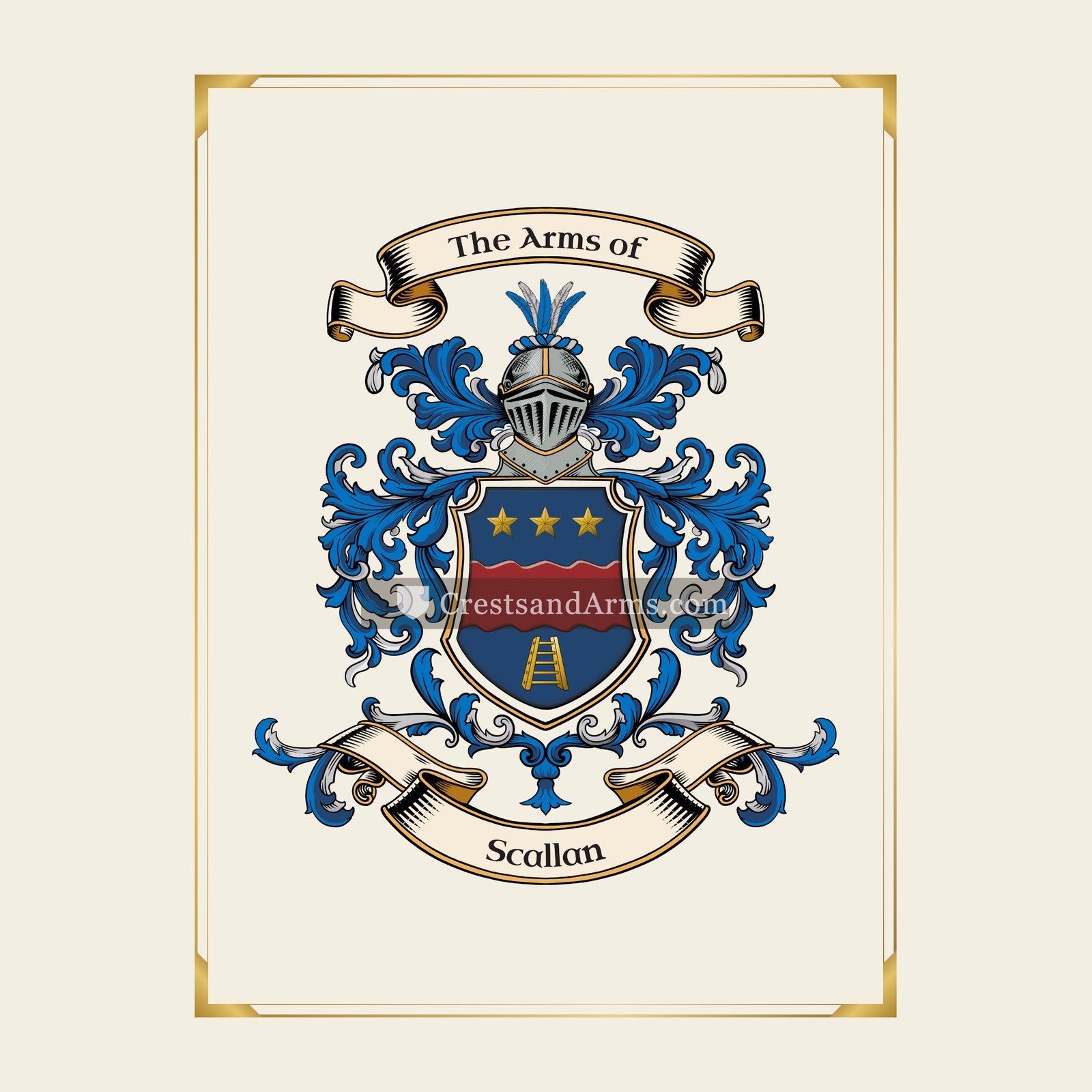 With gold border