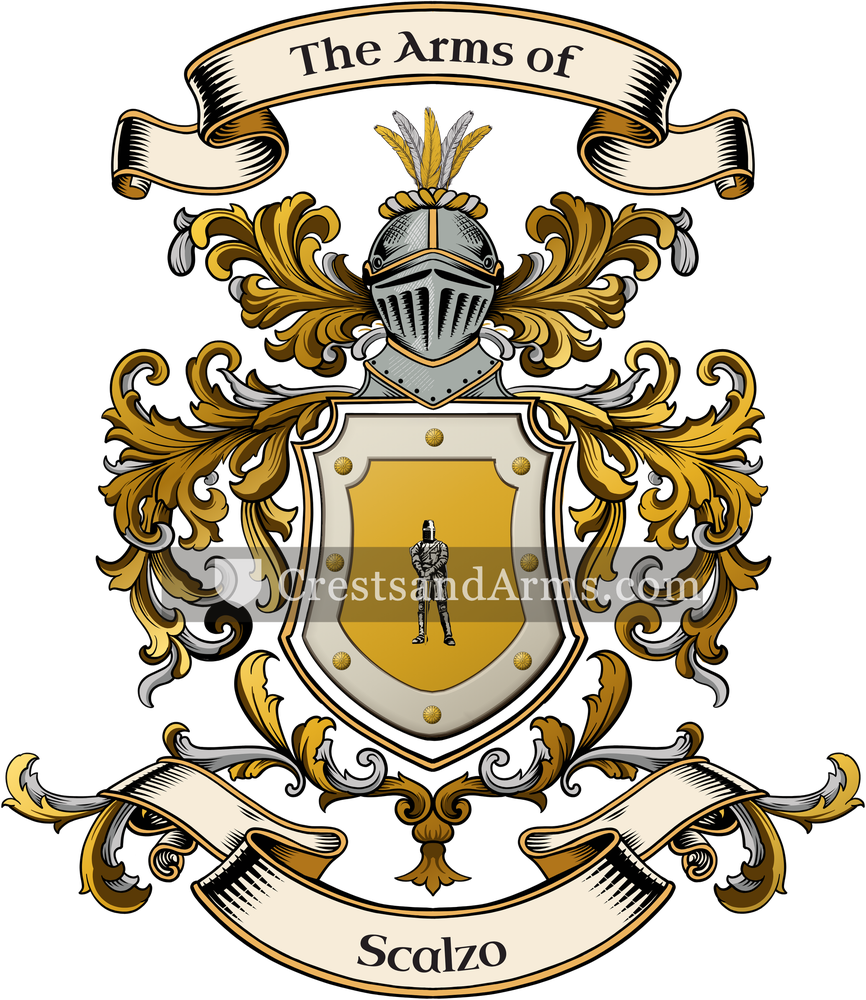 The Scalzo coat of arms, drawn from the recorded blazon