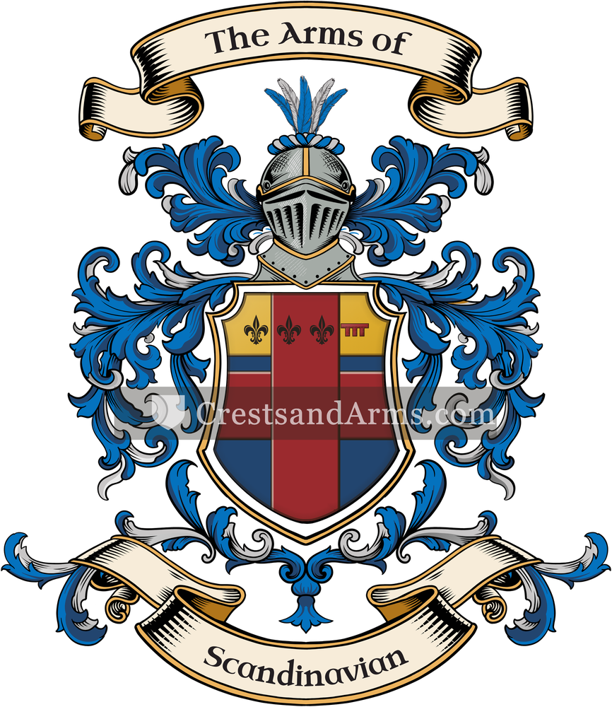The Scandinavian coat of arms, drawn from the recorded blazon