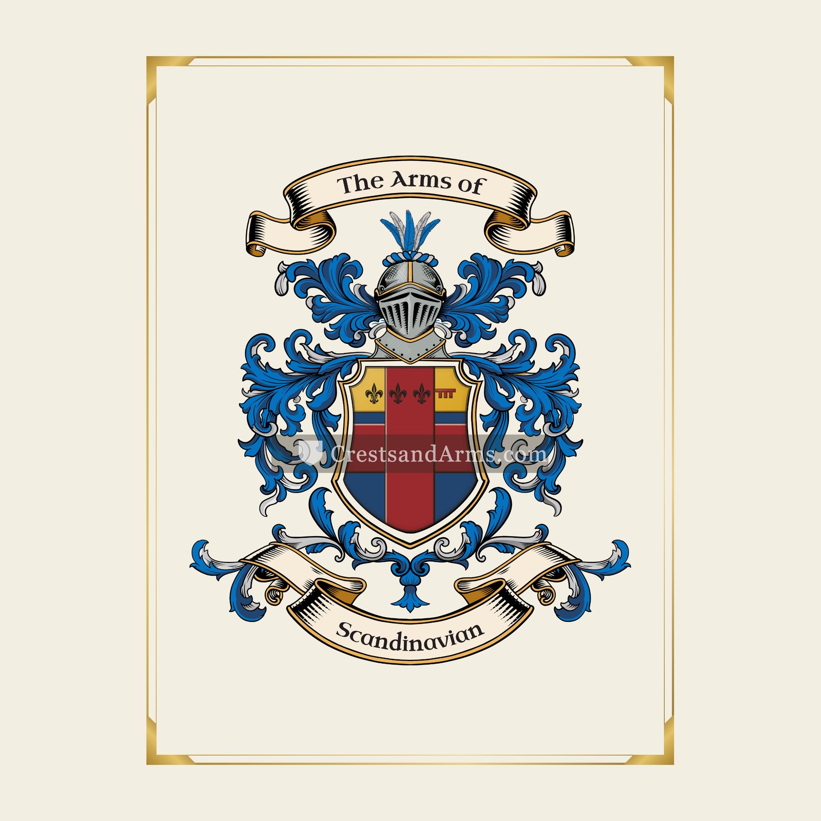 With gold border
