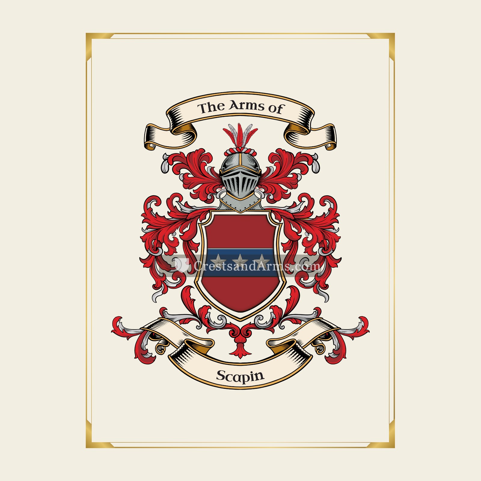 With gold border