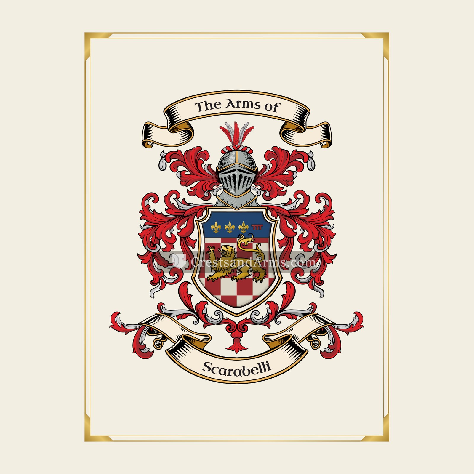 With gold border
