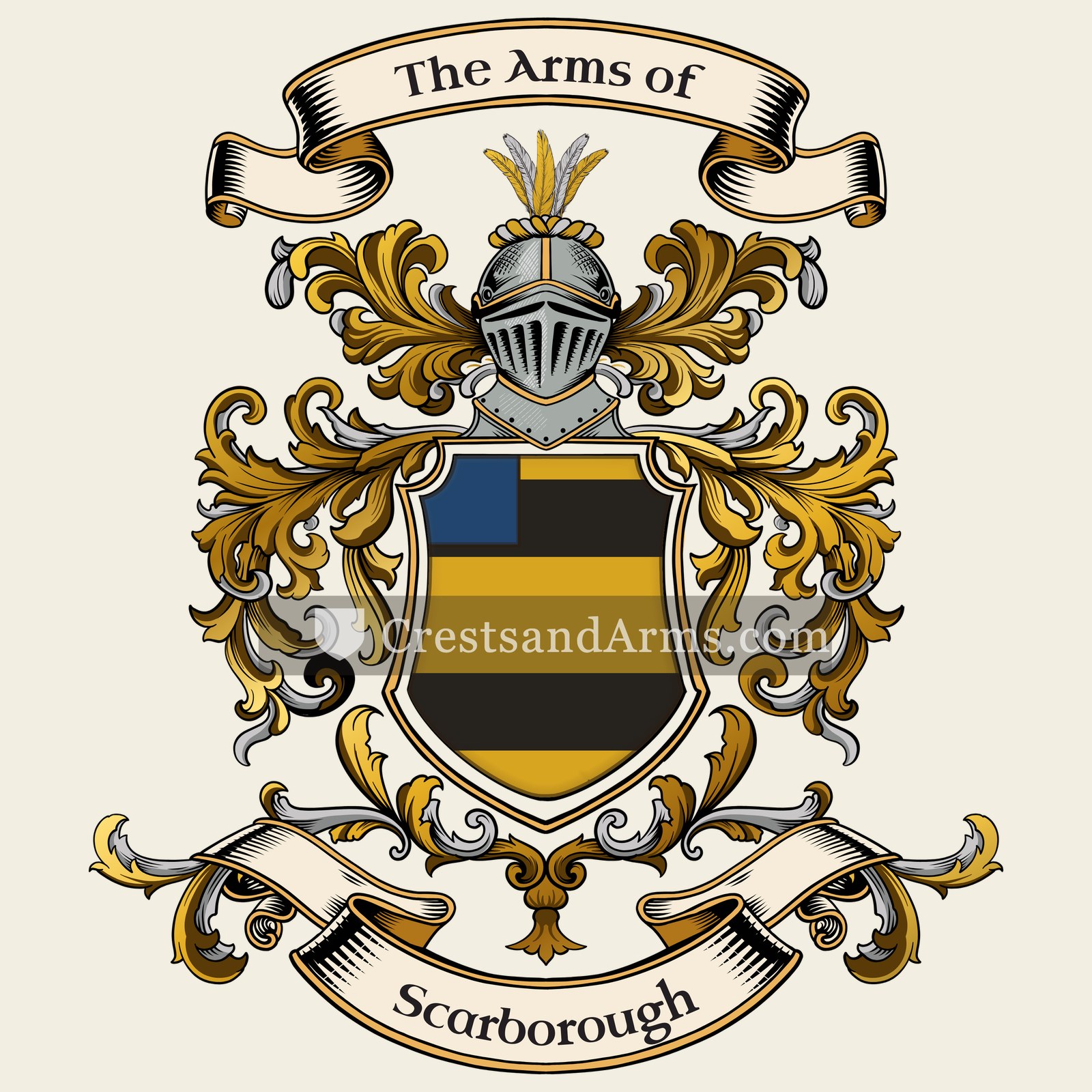 The Scarborough coat of arms, drawn from the recorded blazon