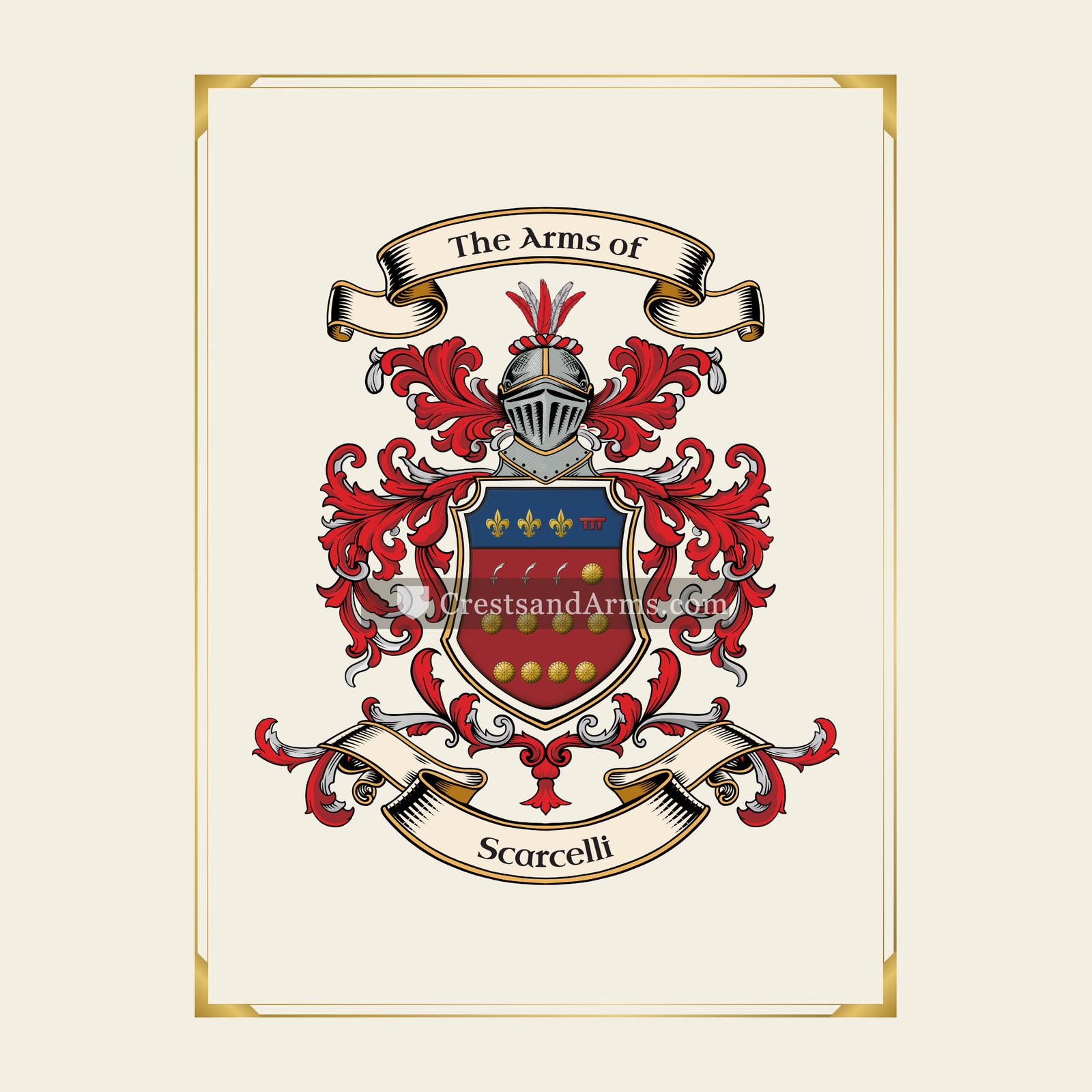 With gold border