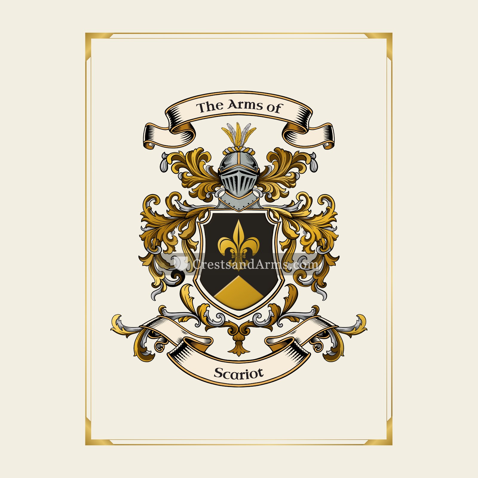 With gold border