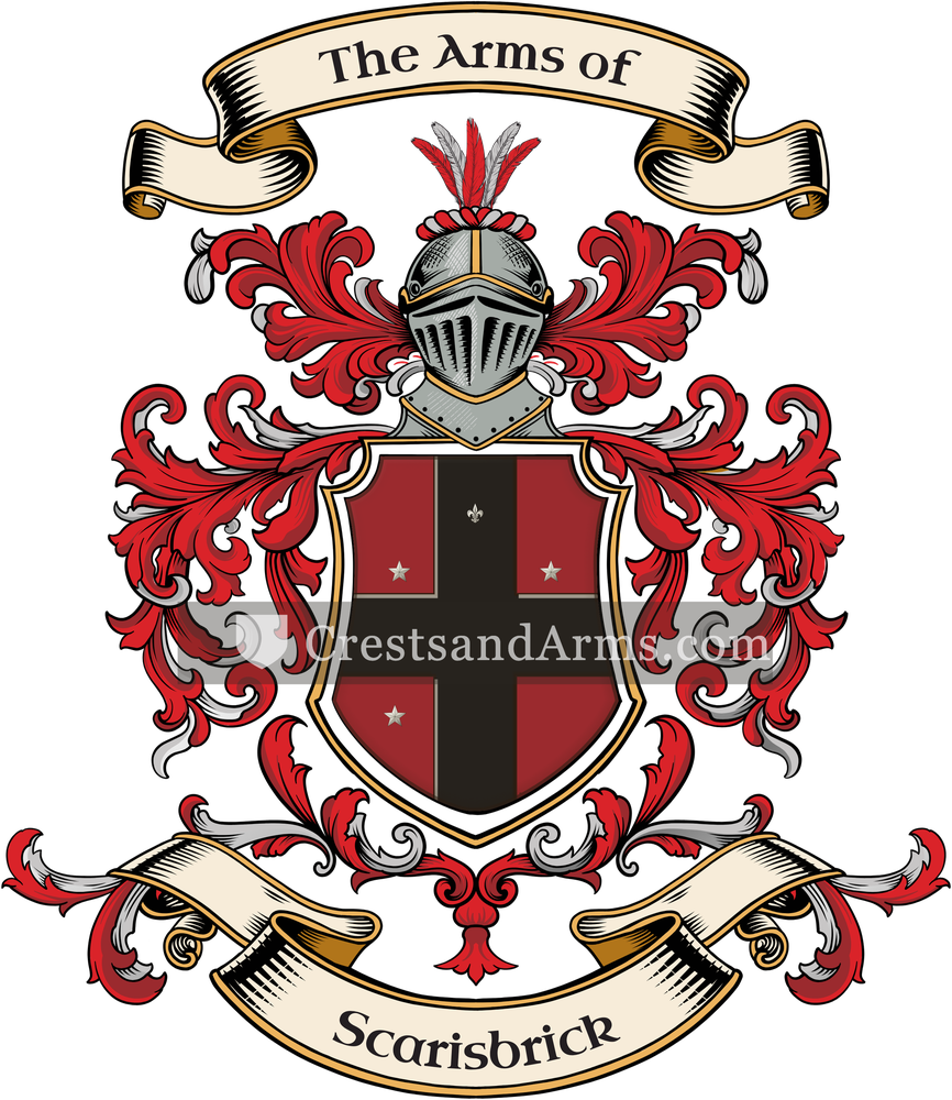 The Scarisbrick coat of arms, drawn from the recorded blazon