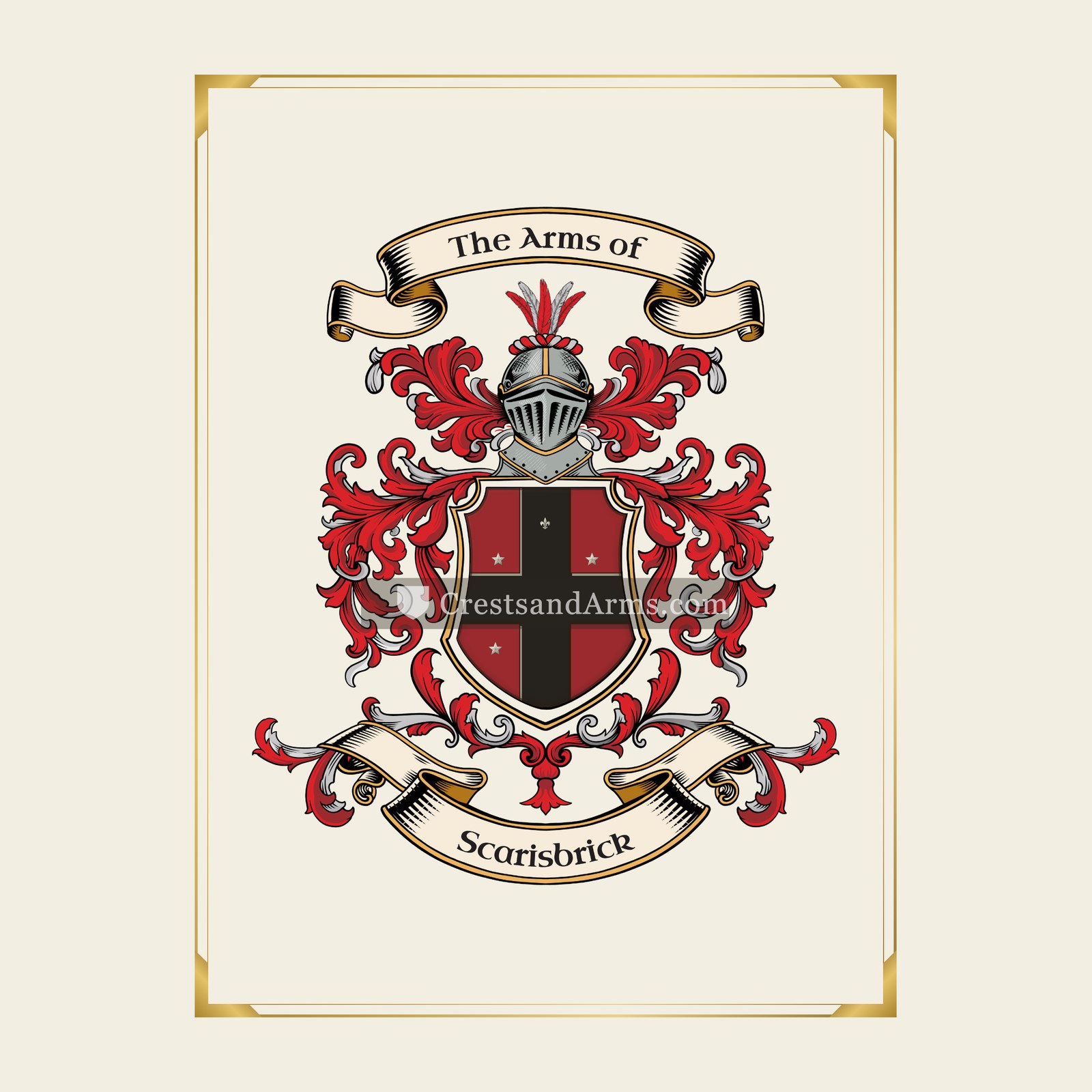 With gold border