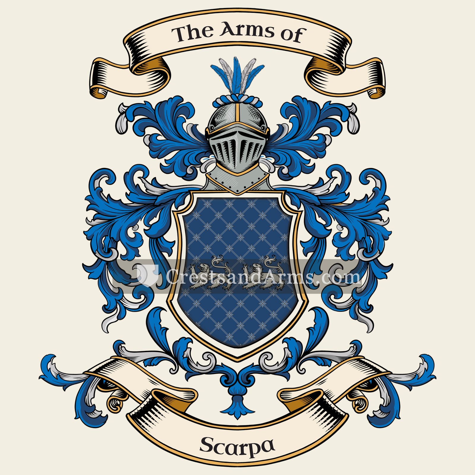 The Scarpa coat of arms, drawn from the recorded blazon