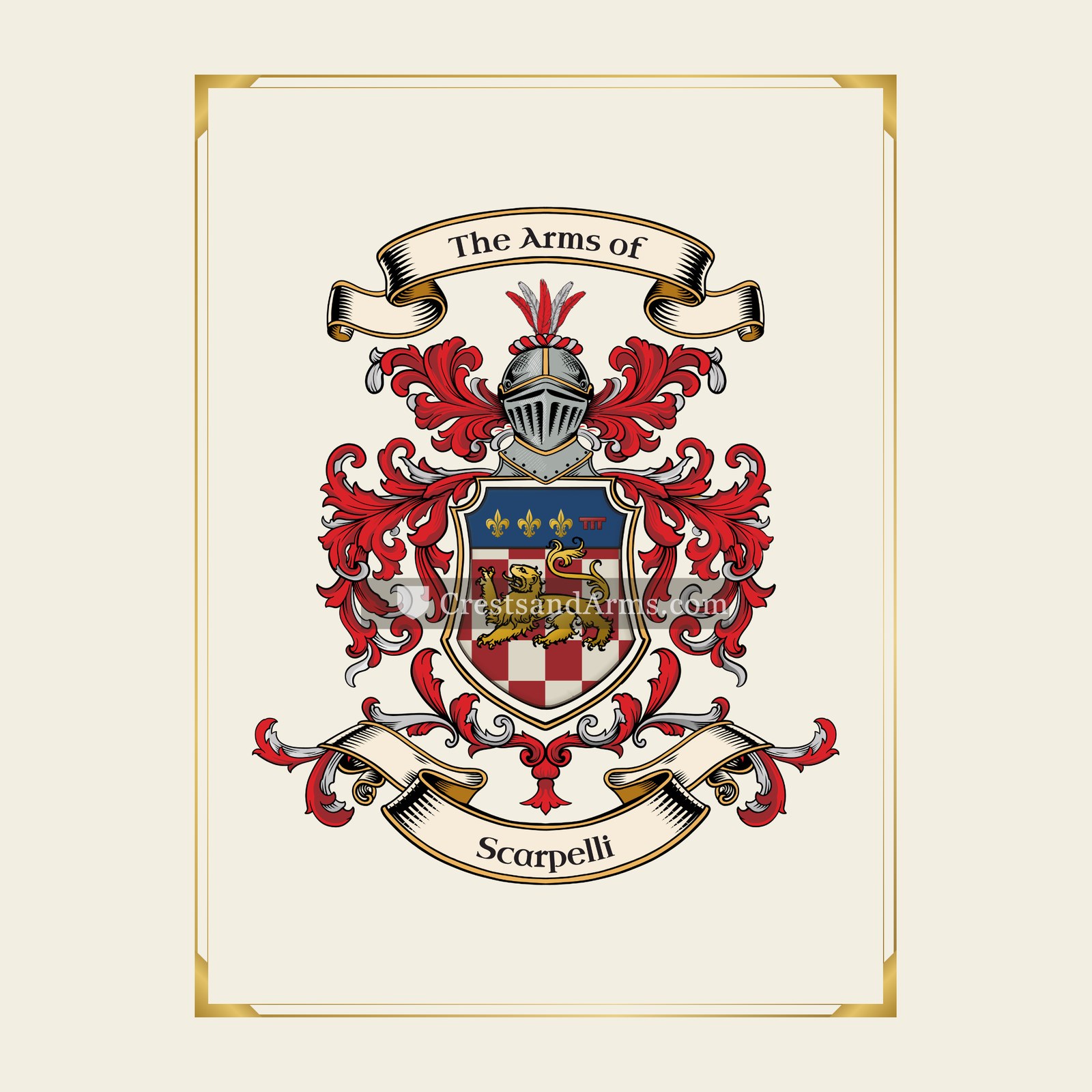 With gold border