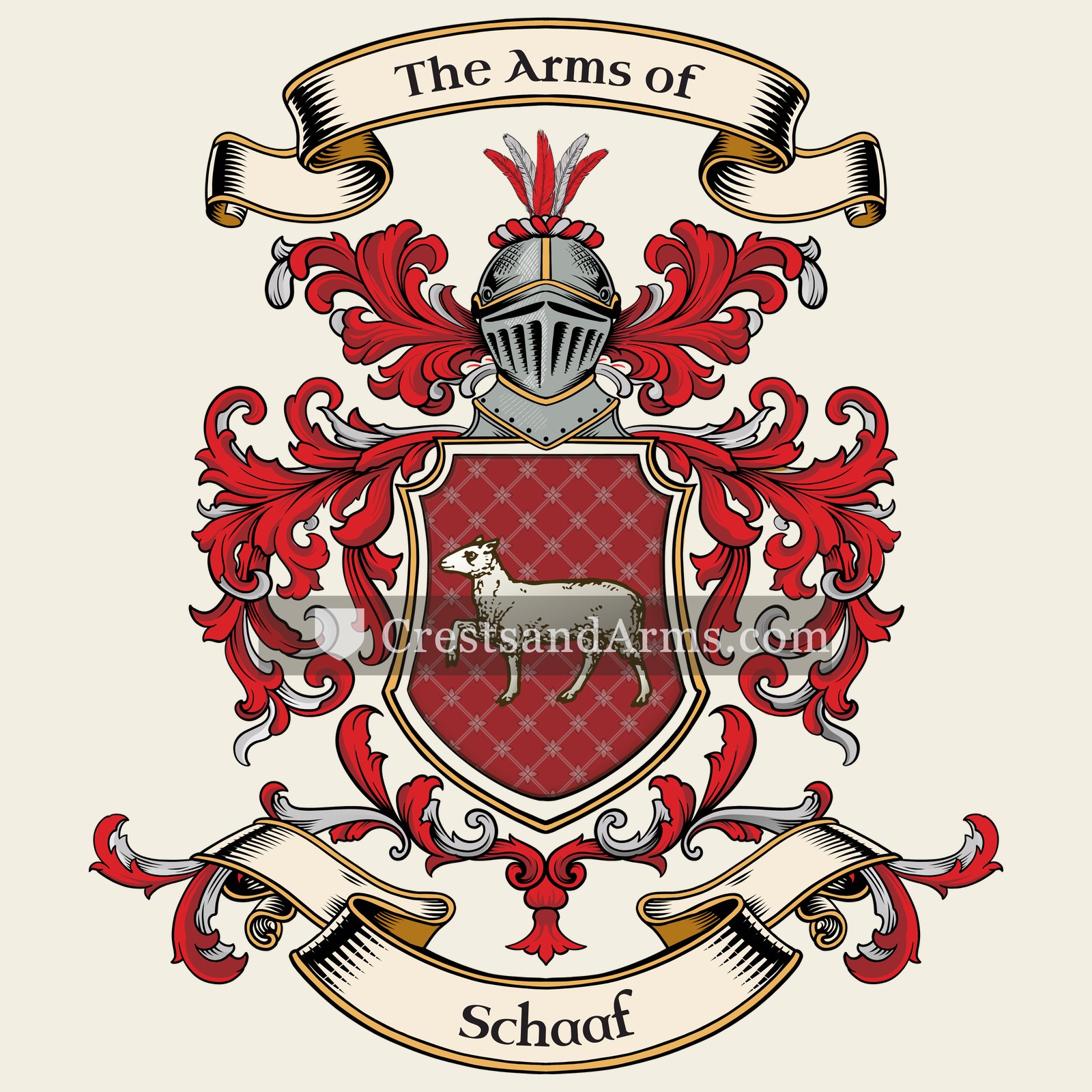 The Schaaf coat of arms, drawn from the recorded blazon