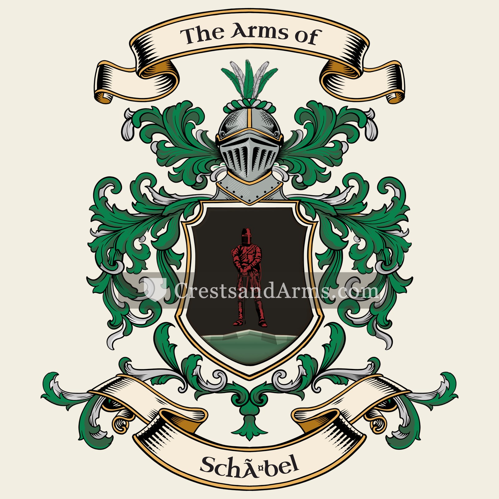 The Schäbel coat of arms, drawn from the recorded blazon