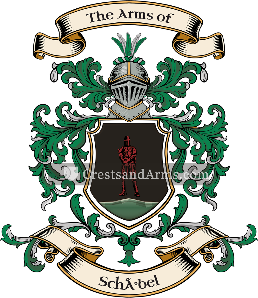 The Schäbel coat of arms, drawn from the recorded blazon