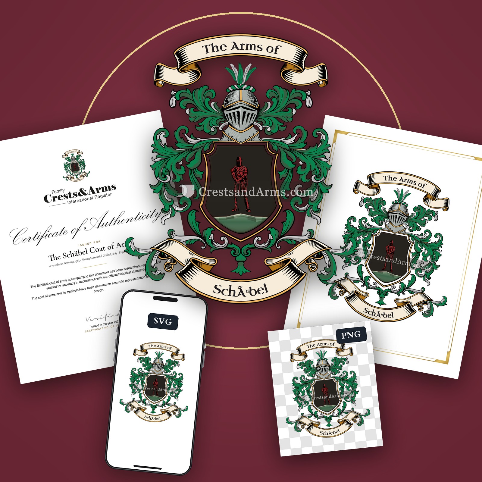 The Schäbel arms on the coat of arms — digital pack