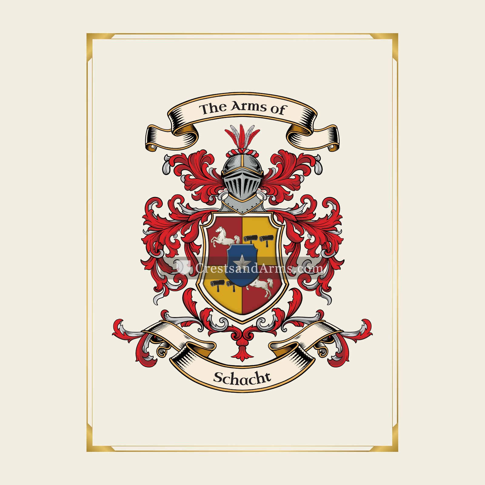 With gold border
