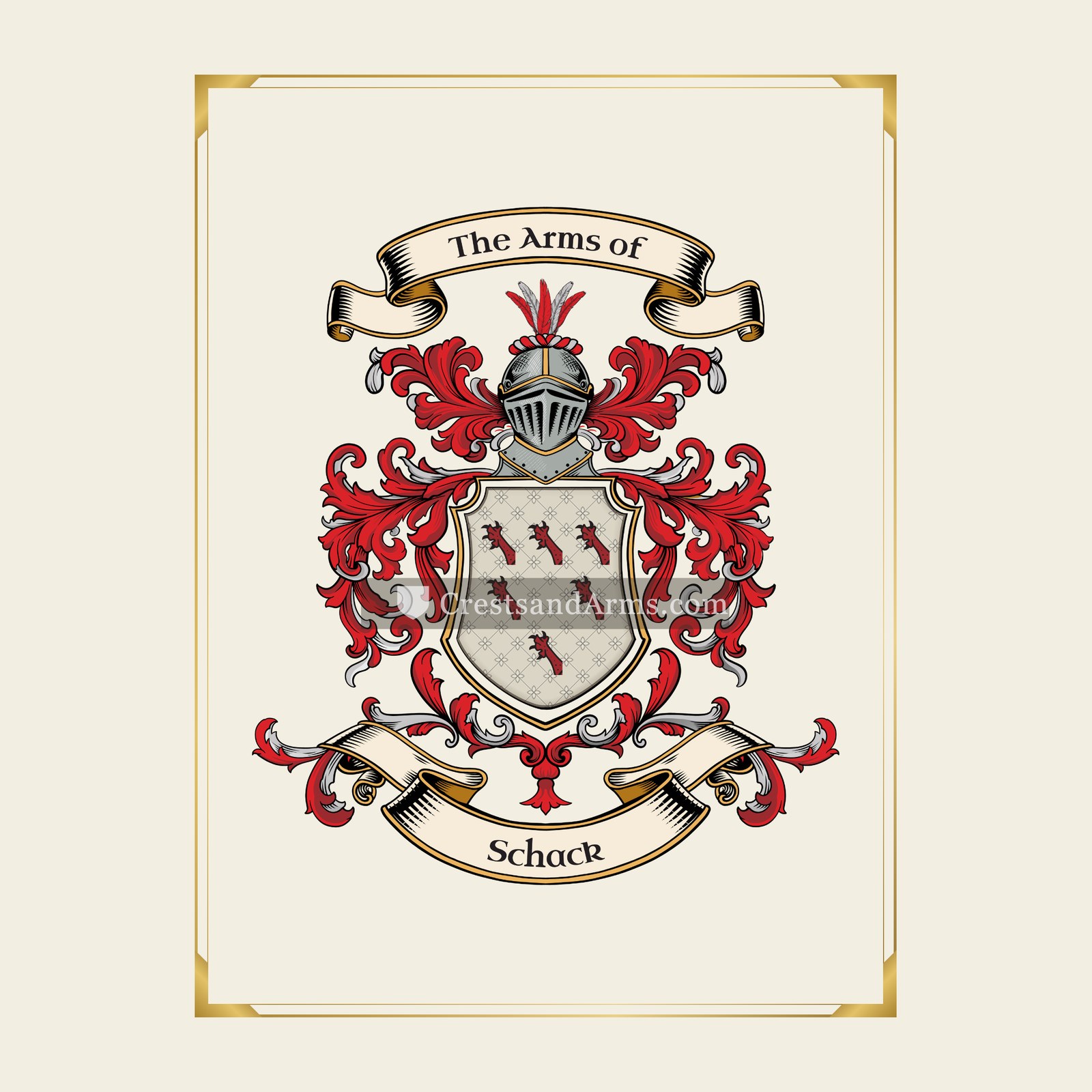 With gold border