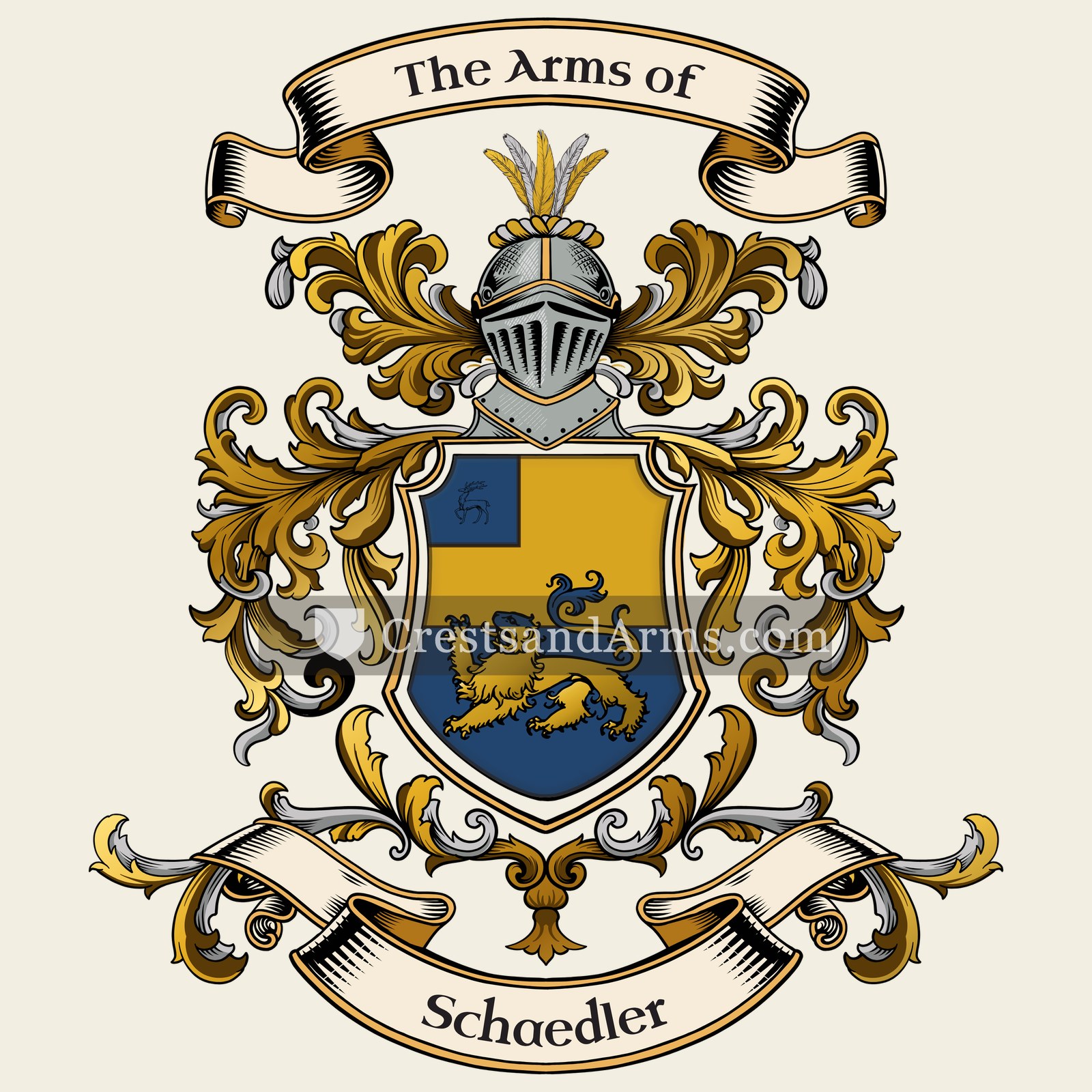 The Schaedler coat of arms, drawn from the recorded blazon