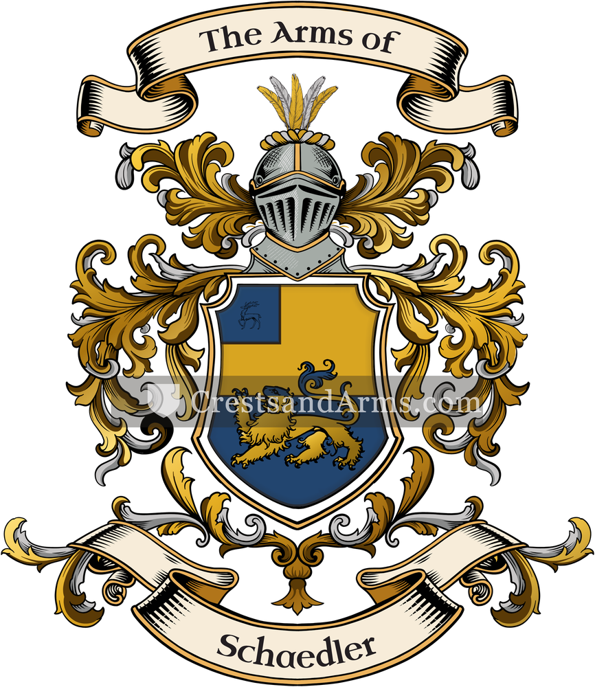 The Schaedler coat of arms, drawn from the recorded blazon