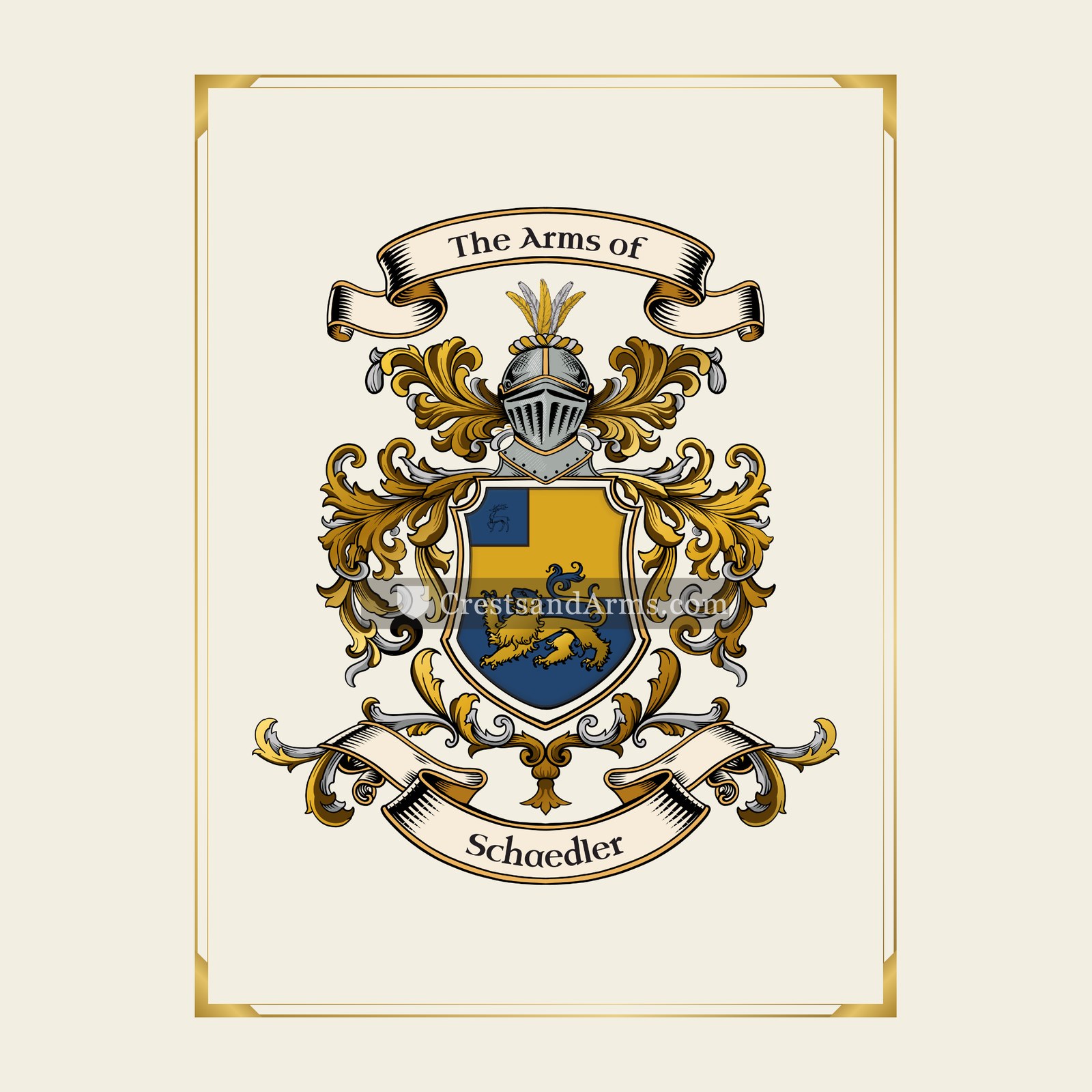 With gold border