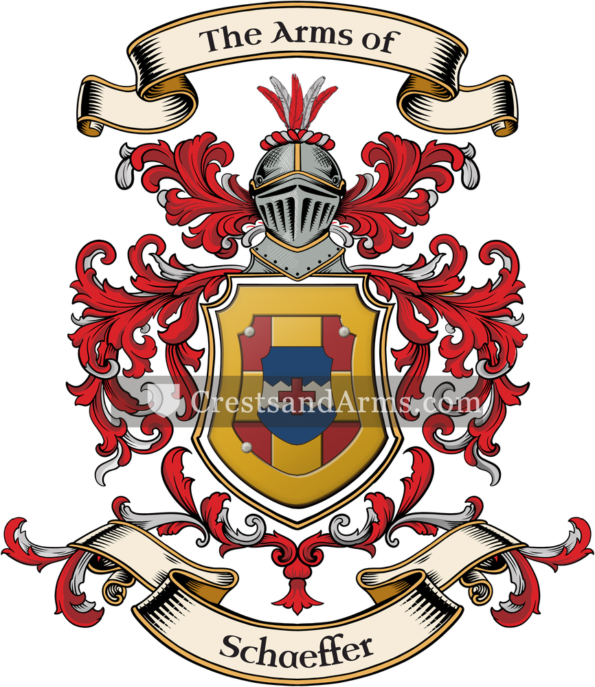 The Schaeffer coat of arms, drawn from the recorded blazon